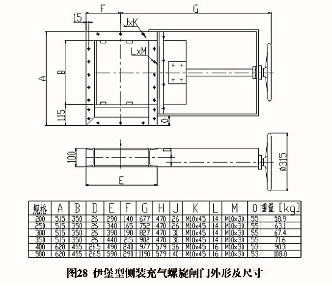 单双向密封手动螺旋闸门(图5)